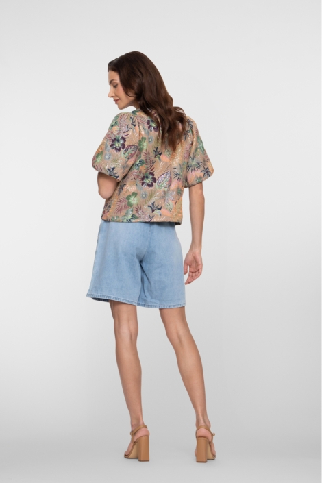 Geisha blauwe dames korte broek | Model