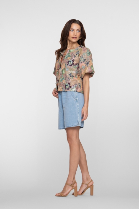 Geisha blauwe dames korte broek | Model