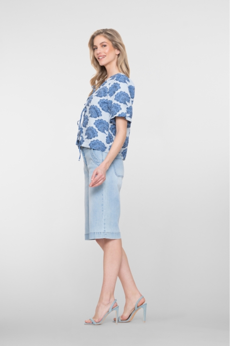 Geisha blauwe dames korte broek | Model