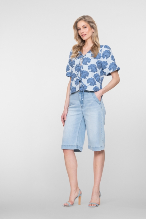 Geisha blauwe dames korte broek | Model