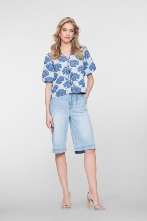Geisha blauwe dames korte broek | Model