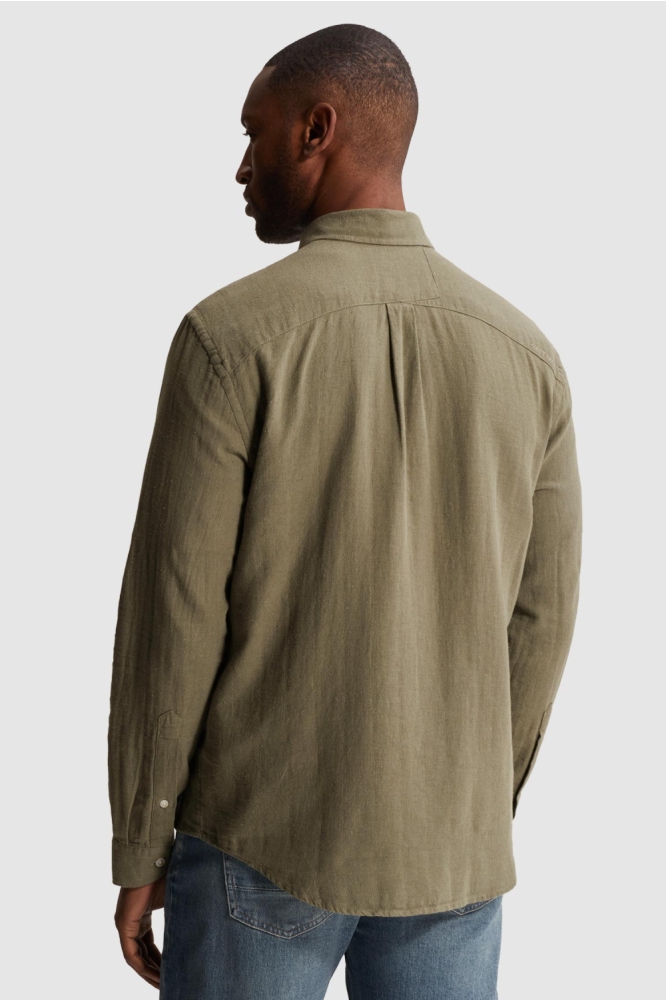 Cast Iron groene heren overhemd | Model achteraanzicht