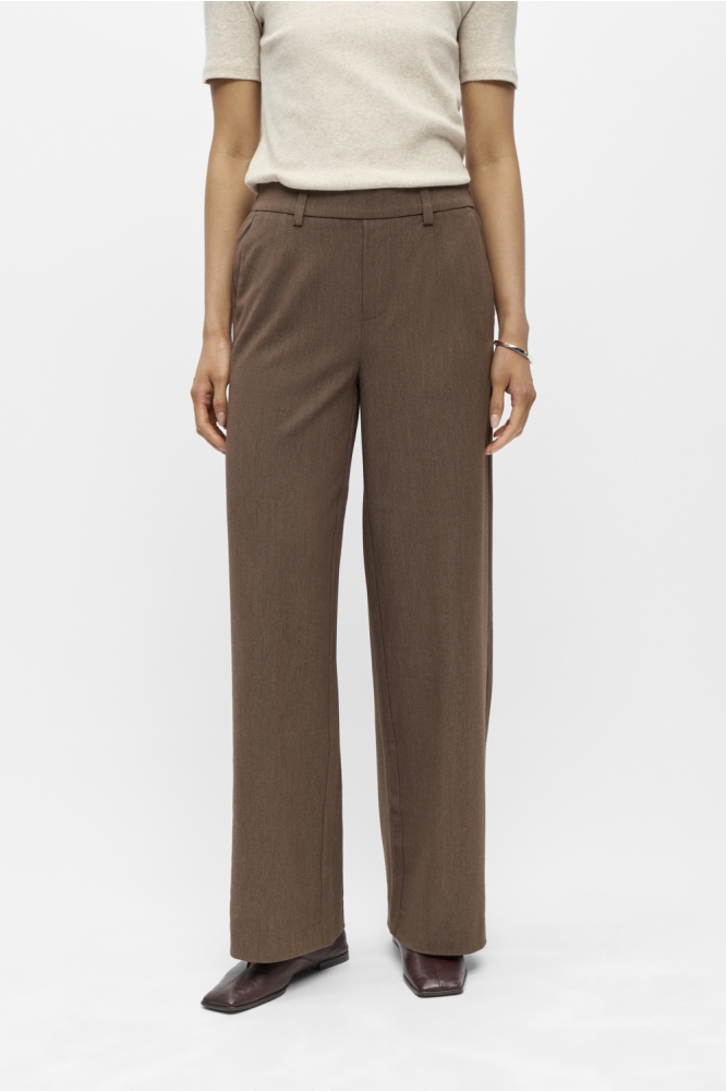 Object bruine dames broek | Model vooraanzicht