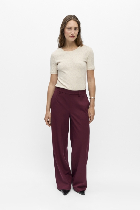 Object bordeaux dames broek | Model
