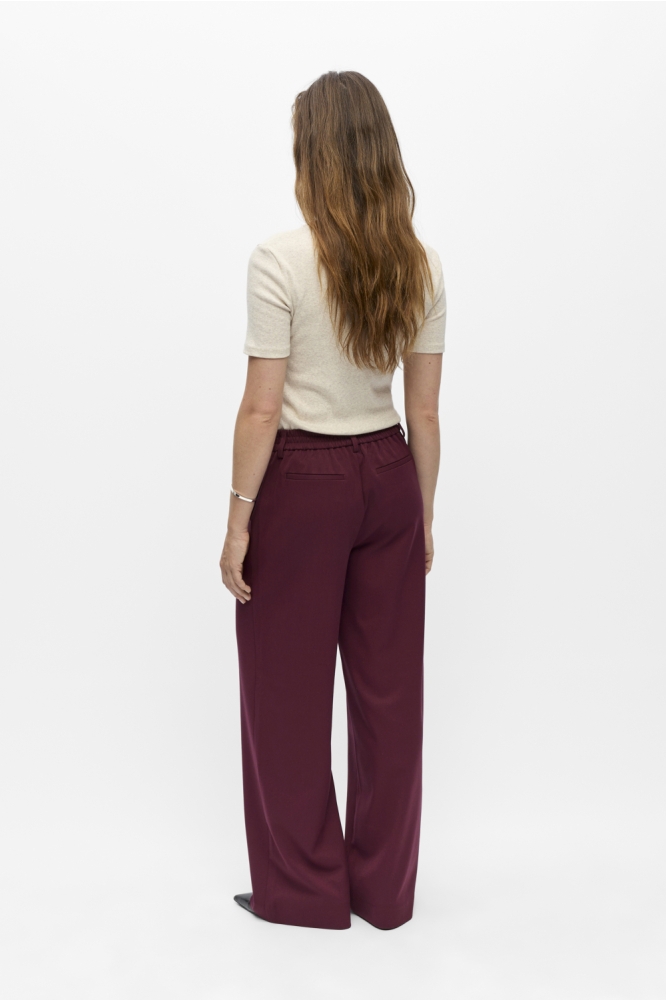 Object bordeaux dames broek | Model