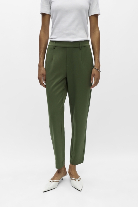 Object groene dames broek | Model vooraanzicht