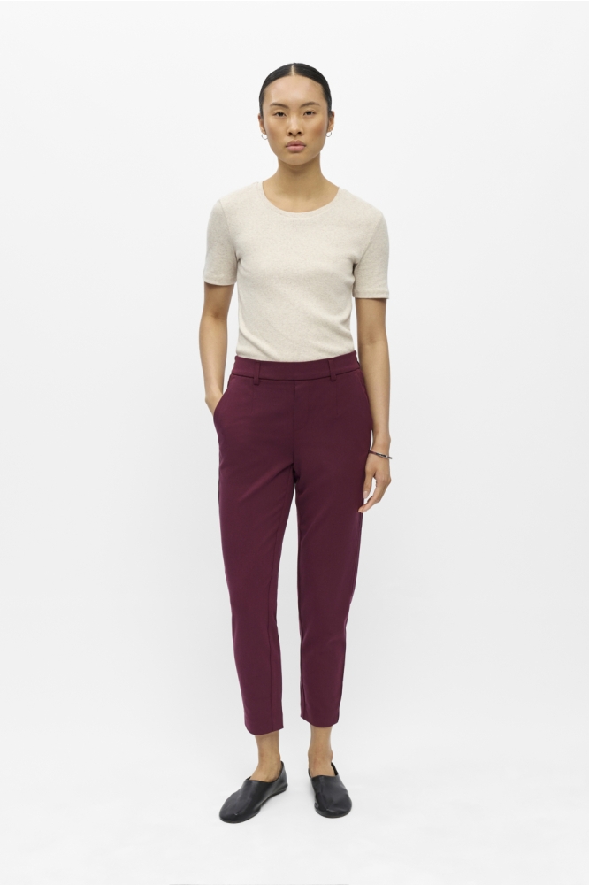 Object bordeaux dames broek | Model