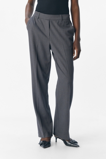 Object Broek OBJLISA MW STRAIGHT PANT NOOS 23047613 Medium Grey Melange