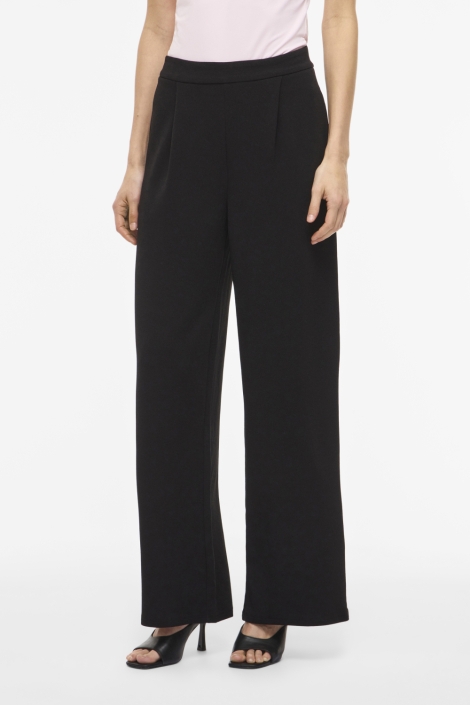 Vila zwarte dames broek | Model vooraanzicht