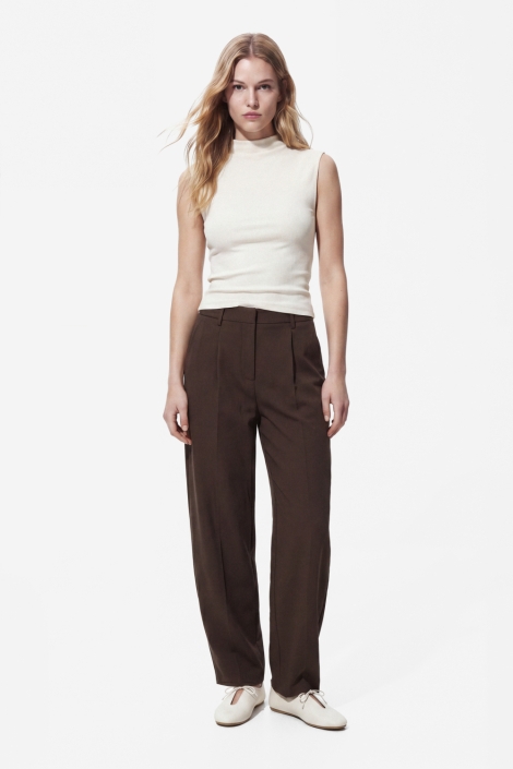 Pieces bruine dames broek | Model