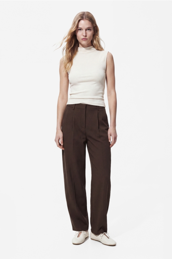 Pieces bruine dames broek | Model