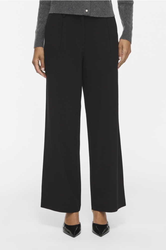 Vila zwarte dames broek | Model vooraanzicht