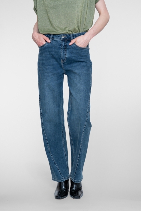 Geisha blauwe dames jeans | Model vooraanzicht