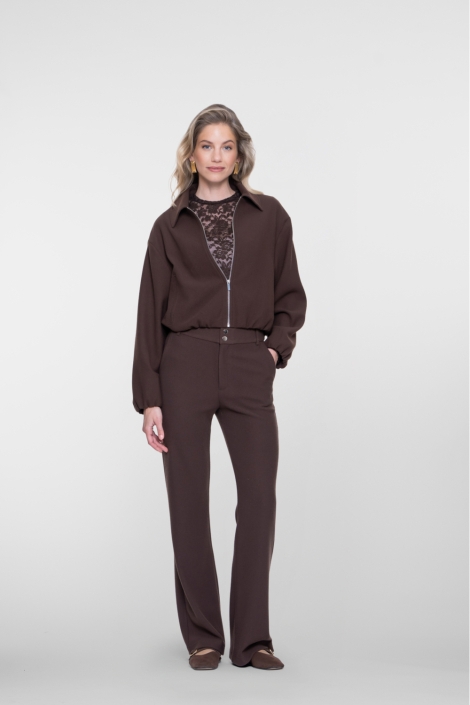 Geisha bruine dames broek | Model vooraanzicht