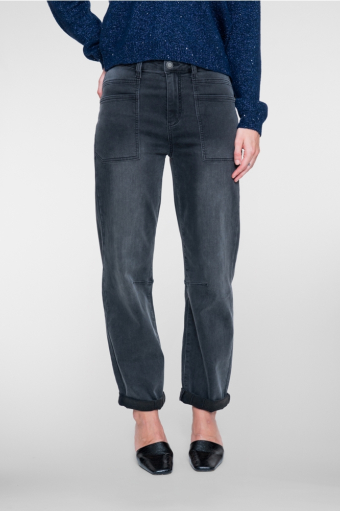 Geisha grijze dames jeans | Model vooraanzicht