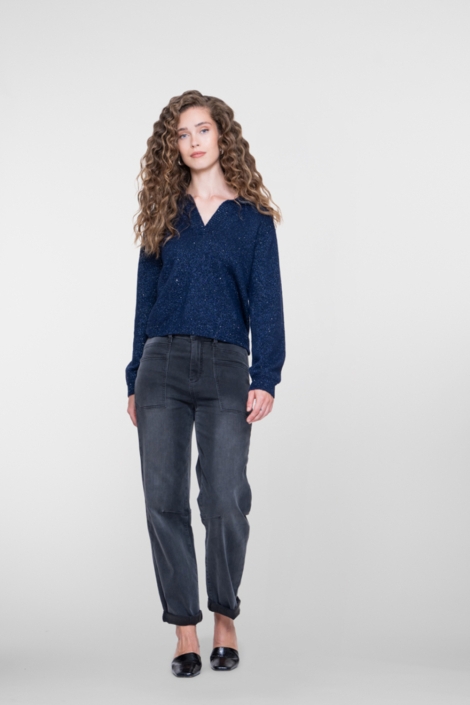 Geisha grijze dames jeans | Model vooraanzicht