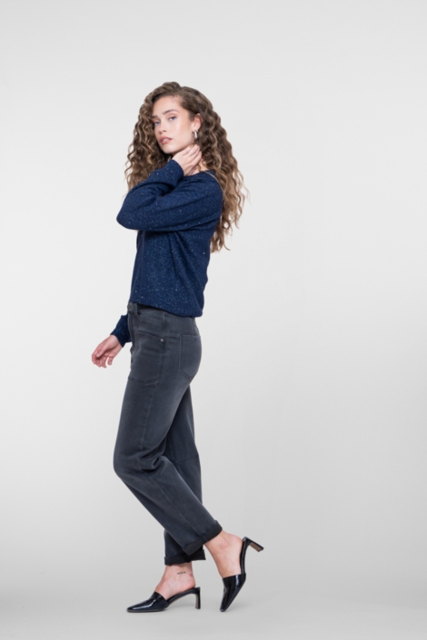 Geisha grijze dames jeans | Model zijaanzicht