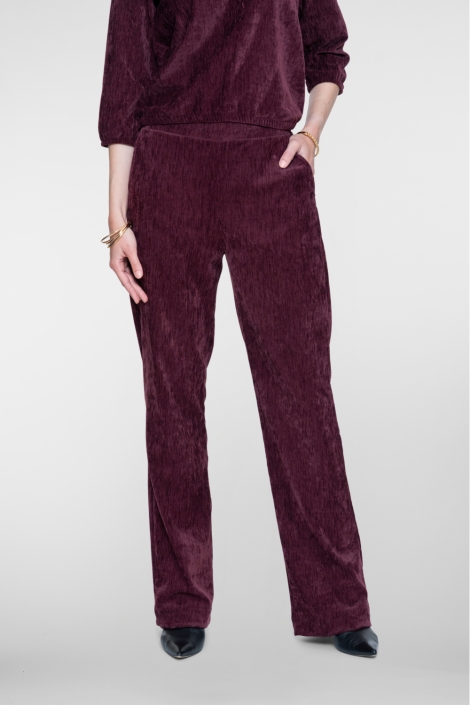Geisha bordeaux dames broek | Model vooraanzicht