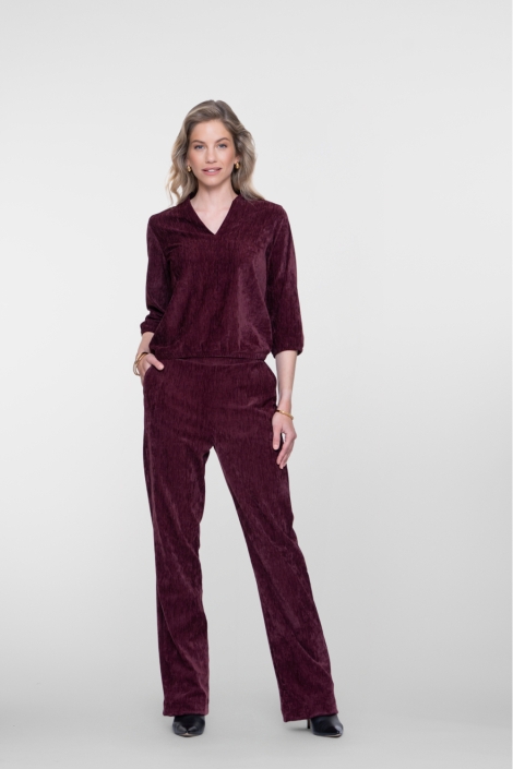Geisha bordeaux dames broek | Model