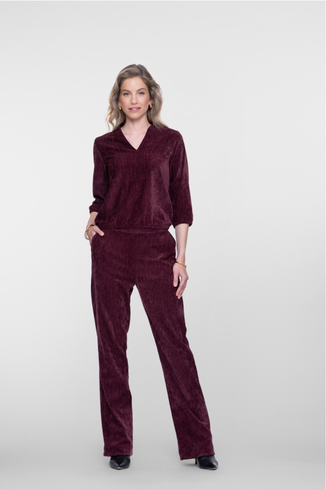 Geisha bordeaux dames broek | Model