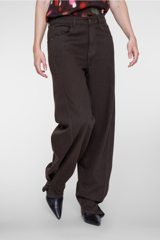 Geisha bruine dames jeans | Model vooraanzicht