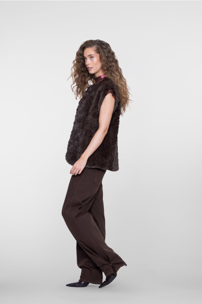 Geisha bruine dames jeans | Model zijaanzicht