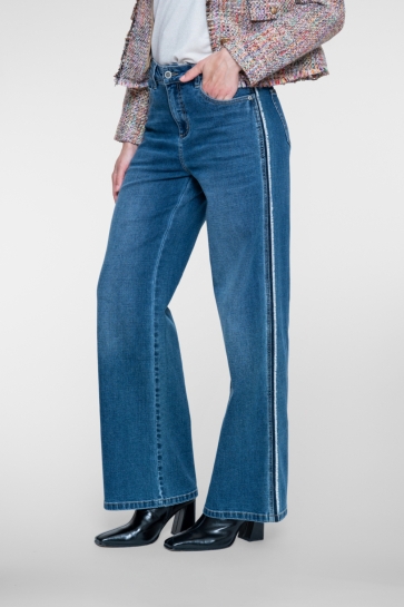 Geisha Jeans STRAIGHT LEG JEANS MET ZIJSTREEP 61535 10 stonewash denim