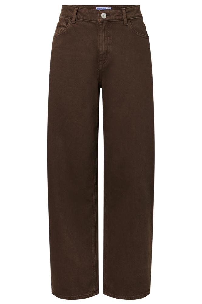 Pieces bruine dames jeans | Vooraanzicht