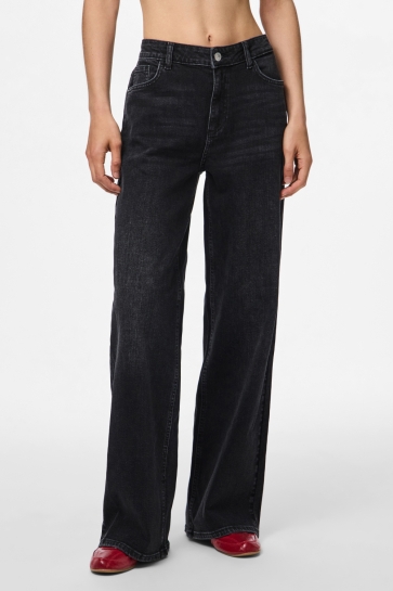 Pieces Jeans PCSILKE MW WIDE JEANS BL NOOS BC 17161268 Black Denim