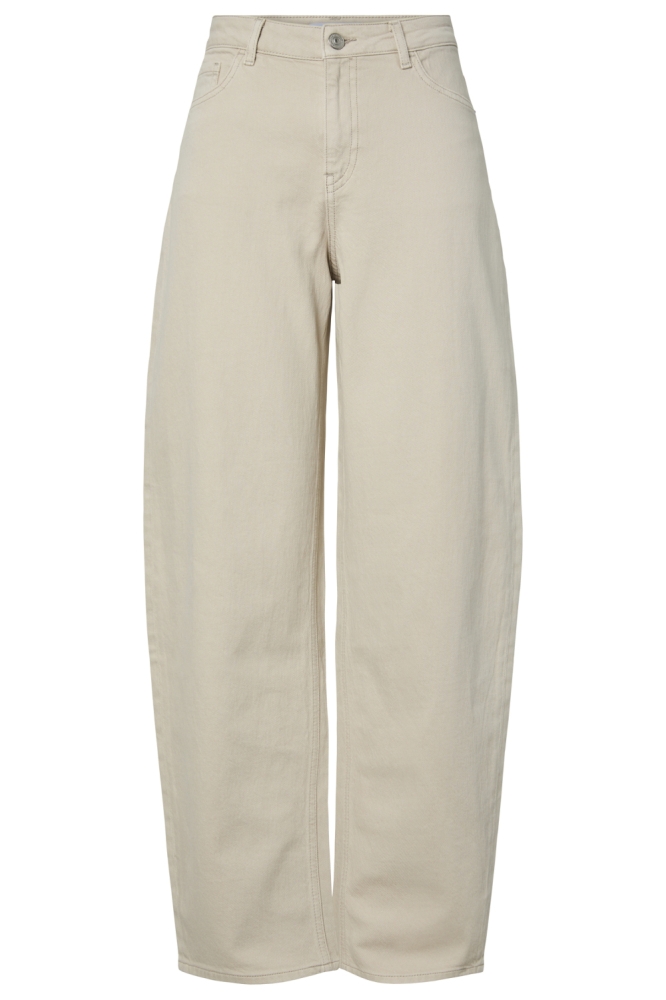 Pieces beige dames jeans | Vooraanzicht