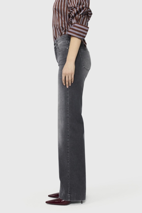 Mac grijze dames jeans | Model zijaanzicht