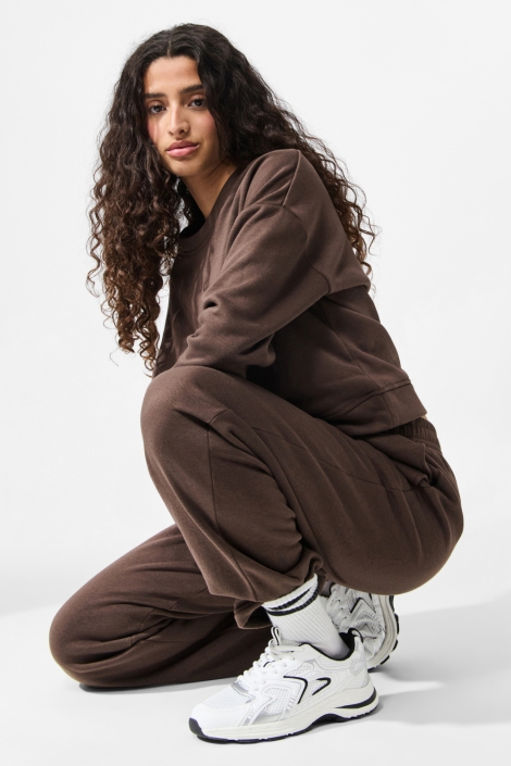 Pieces bruine dames broek | Model