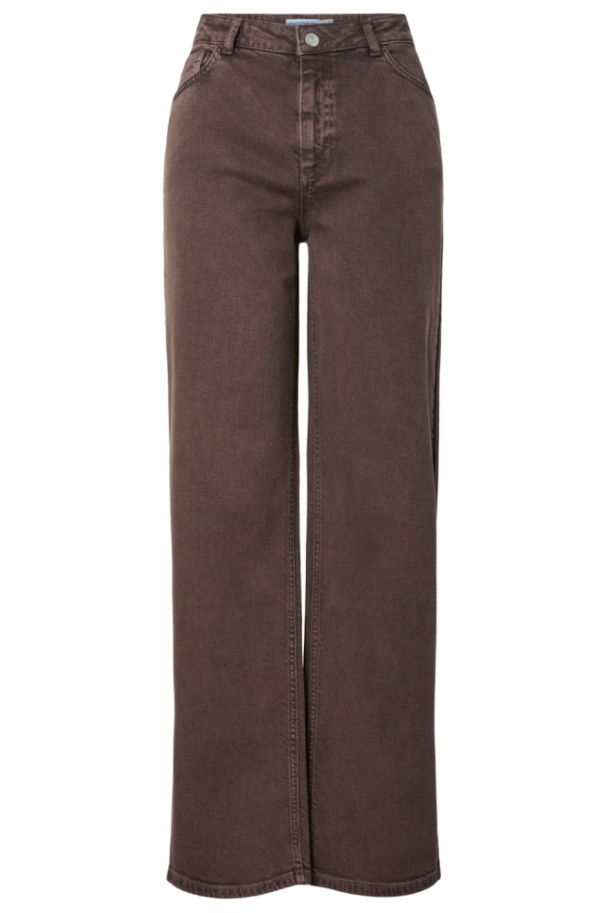 Pieces bruine dames jeans | Vooraanzicht