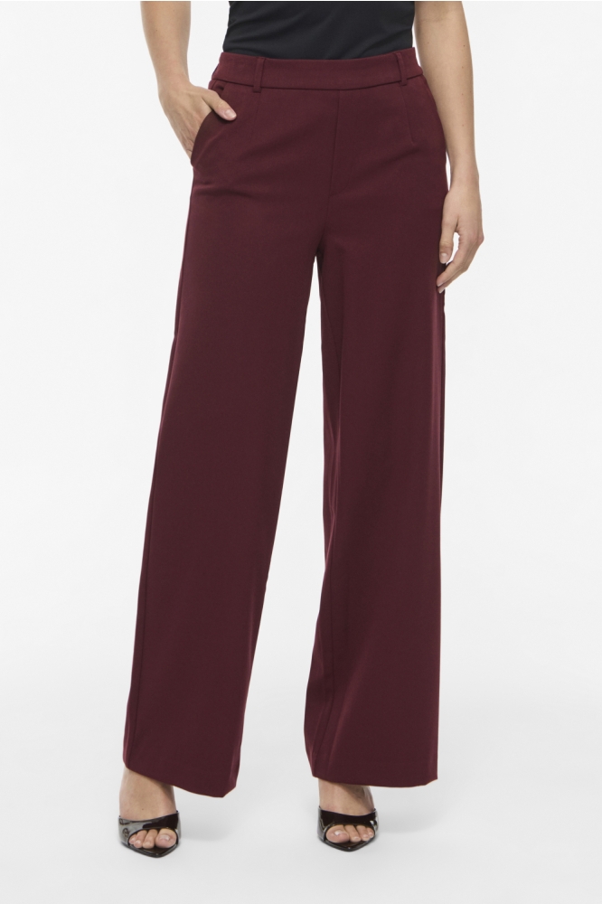 Vila bordeaux dames broek | Model vooraanzicht