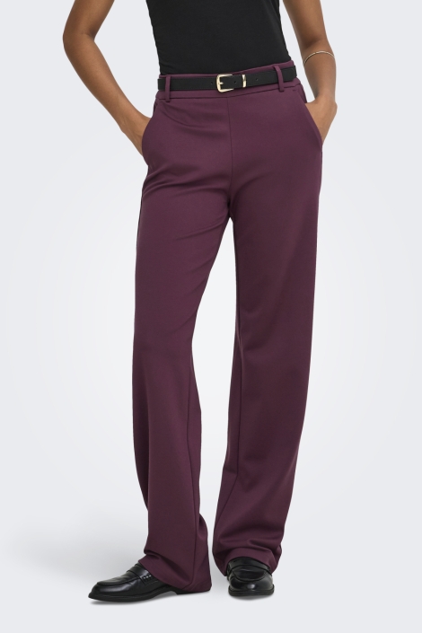 Only bordeaux dames broek | Model vooraanzicht