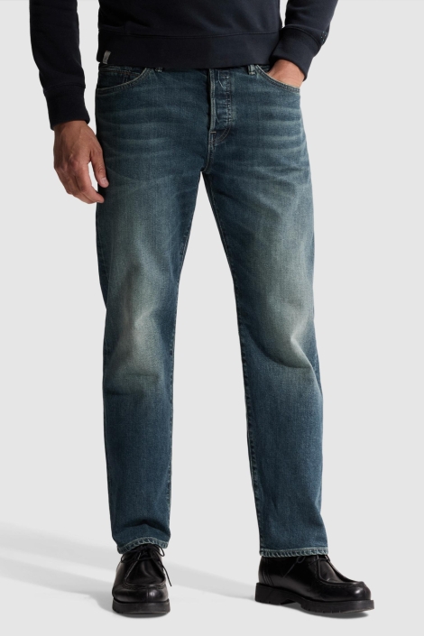Cast Iron blauwe heren jeans | Model vooraanzicht