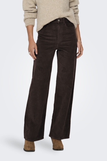 Only Broek ONLHOPE GLOBAL HW WIDE CORD PNT NOO 15263179 Black Coffee