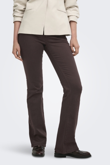 Only Broek ONLBLUSH MID FLARED COLOUR PANT PNT 15379119 Black Coffee