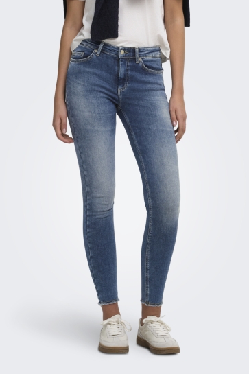 Only Jeans ONLBLUSH MID SK ANK RW DNM DOT622 N 15376150 Dark Blue Denim