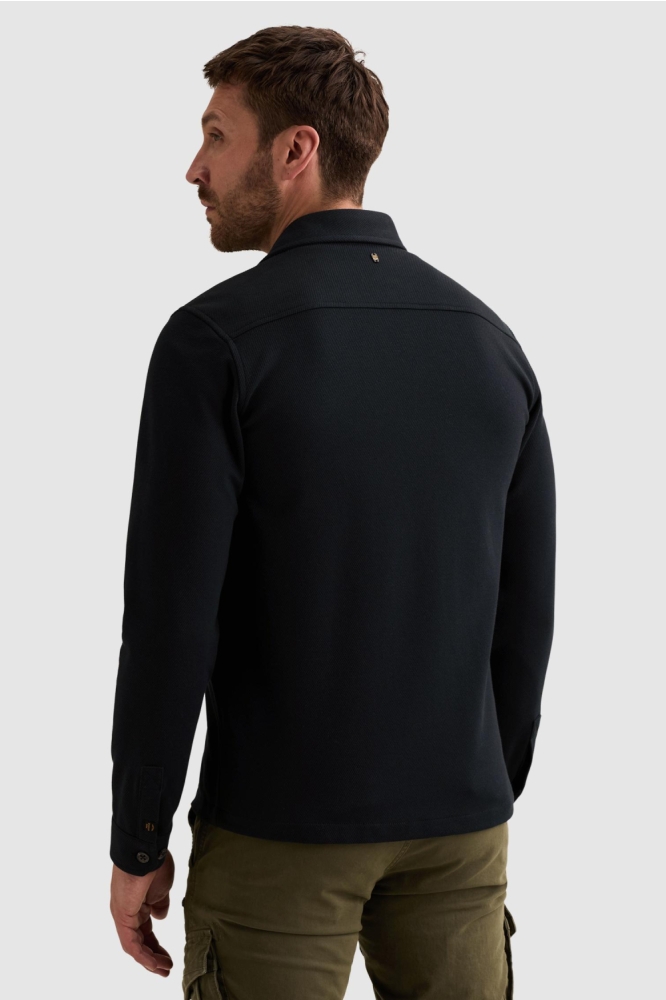 PME legend blauwe heren overhemd | Model achteraanzicht
