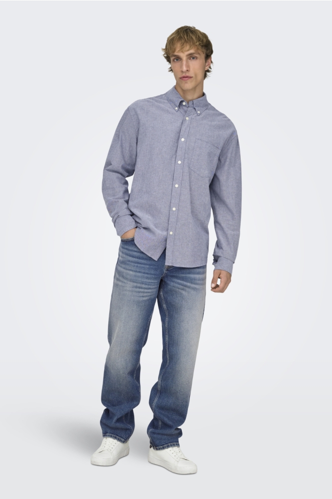 Only & Sons blauwe heren jeans | Model vooraanzicht