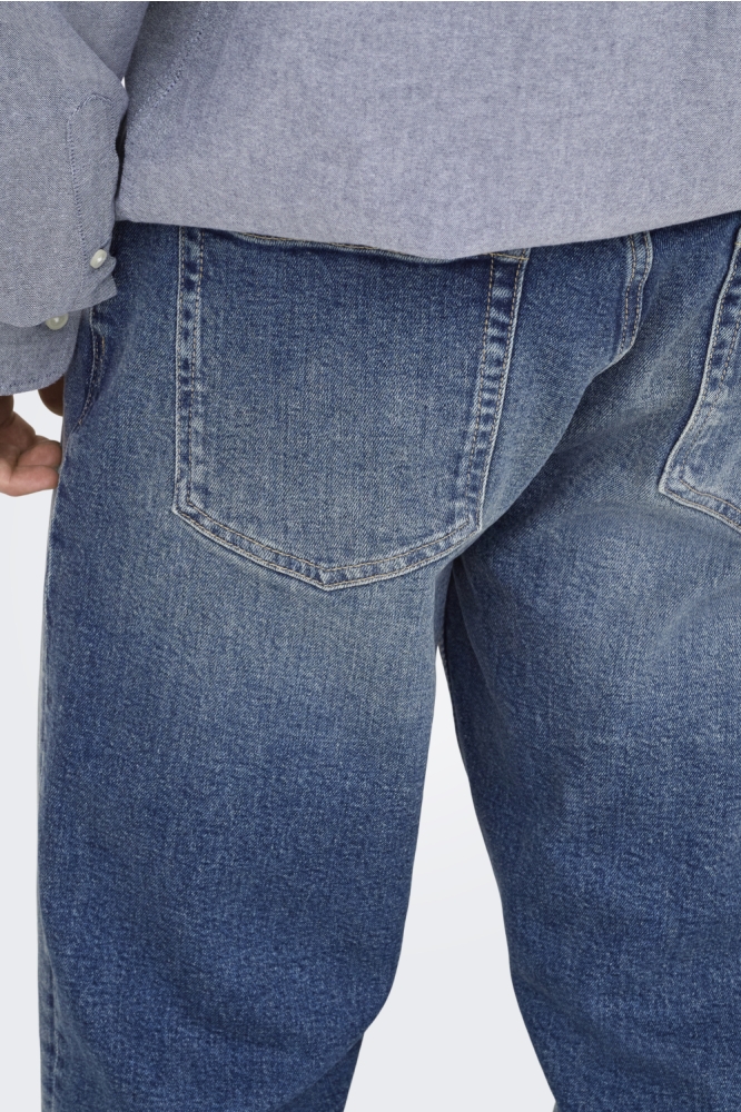 Only & Sons blauwe heren jeans | Close up