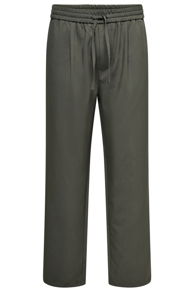 Only & Sons taupe heren broek | Vooraanzicht