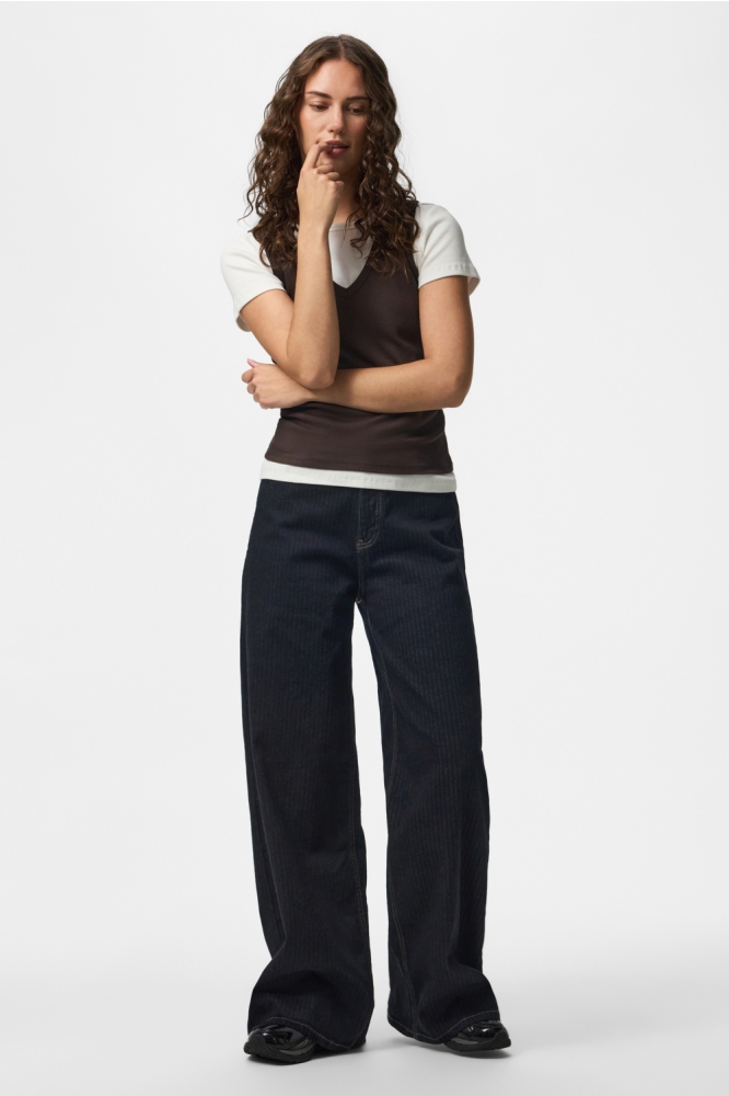 Pieces blauwe dames jeans | Model