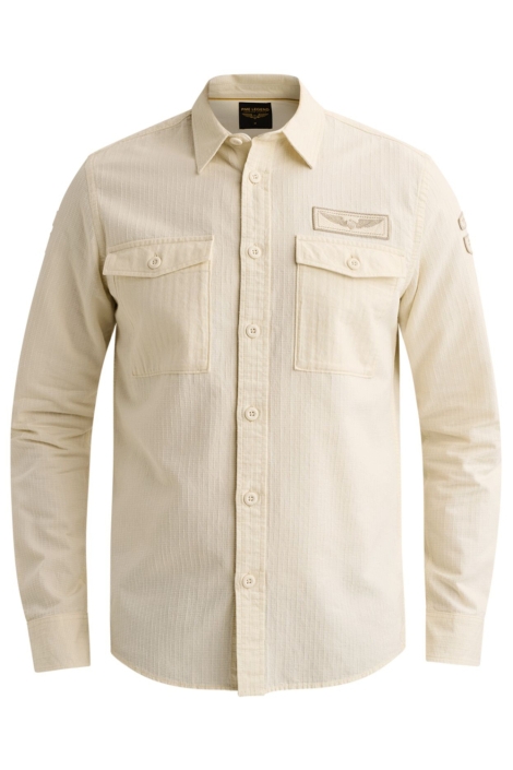PME legend beige heren overhemd | Vooraanzicht