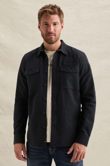 PME legend long sleeve shirt quilt poplin Blauw