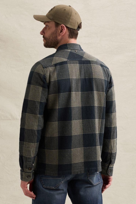 PME legend blauwe heren overhemd | Model achteraanzicht