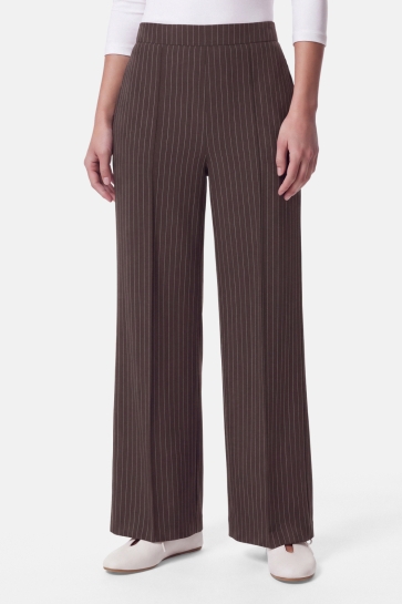 Pieces Broek PCBOZZY HW WIDE STRIPED PANT NOOS B 17130407 Hot Fudge/PINSTRIPE
