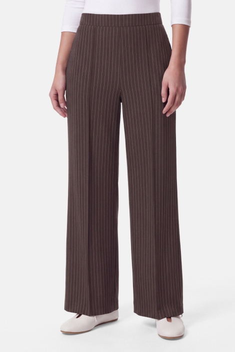 Pieces bruine dames broek | Model vooraanzicht