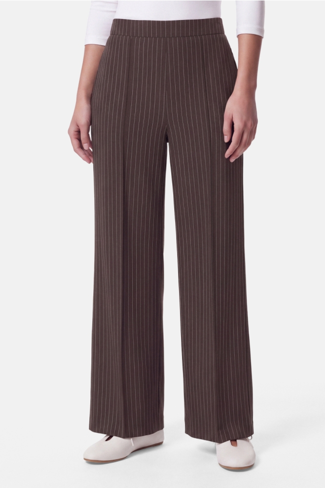 Pieces bruine dames broek | Model vooraanzicht